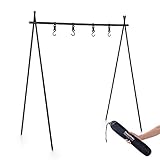 Naturehike ハンガーラック ランタンスタンド 物干し4個フック付 アルミ合金 折り畳み 組み立て 簡単 超軽量 収納便利 ファミリーキャンプ 室内 アウトドア スポーツキャンプ (L)