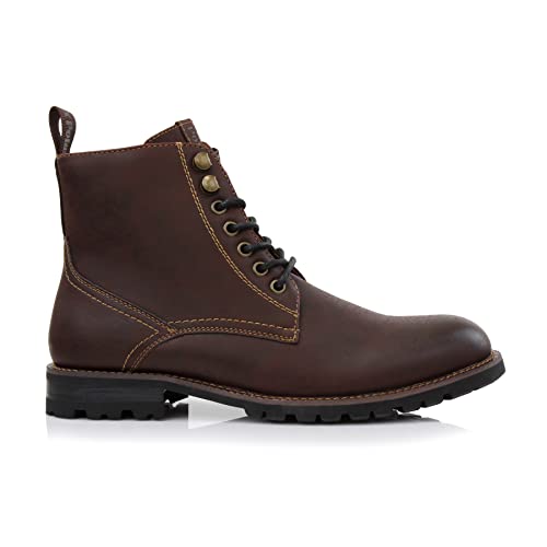 Polar Fox Knoxville MPX806068 Mens Casual Work Laced Classic Motorcycle Combat Zipper Boots2