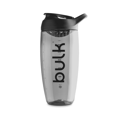 Bulk x Promixx Pursuit Ecozen Shaker | Noir | 700ml | Écologique & Résistant aux Chocs | Couvercle Étanche | Agitateur Snap-Fit pour Shakes Lisses | Usage...