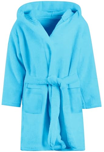 Image of Umeyda Girls & Women Fleece Hooded Robes, Soft Fuzzy Bathrobe Warm Plush Fluffy Bath Robe for Kids Womens