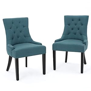 Christopher Knight Home Hayden Fabric Dining Chairs, 2-Pcs Set, Dark Teal