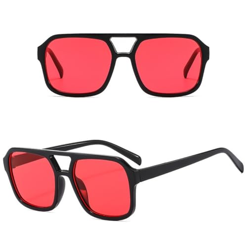 Image of Retro 70s Square Aviator Sunglasses Women Men Vintage Rectangle Sunglasses Flat Frame Trendy Shades