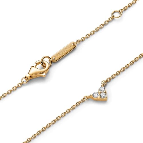 PANDORA Curb Chain Necklace - Compatible Moments Charms - Gift for Her - 14k Gold Plated - Jewelry for Women - With Gift Box - 23.6"4