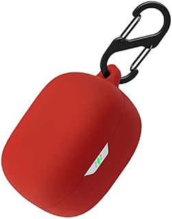 Aocar Silicone Case Compatible with JBL Wave 300 TWS, Protective Cover with Carabiner (Black)
