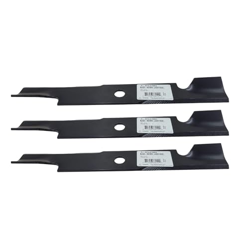 (3-Pack) 52" LaserEdge Self-Sharpening Lawn Mower Blades Compatible with Exmark (18" Long w/ 15/16" C.H., Notched)