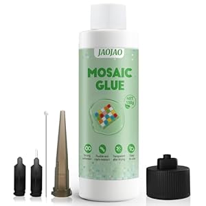 JAOJAO Mosaic Glue, Mosaic Tile Glue Strong Adhesion Transparent After Curing Flexible for DIY Crafts for Glass Ceramic Wood Plastic Indoor and Outdoor Use, 100g