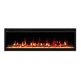 ModaLiving Nocturne 1500W Recessed Electric Fireplace Built-in Slim Wall Heater with Remote Control Timer Flame and Fuel Bed Lighting in 42 Inch Sizes (42)