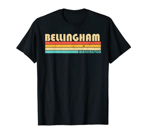 BELLINGHAM WA Washington Funny City Home Roots Rétro années 70/80 T-Shirt
