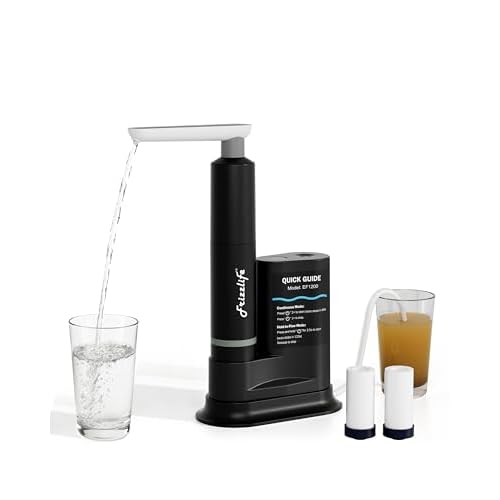 Frizzlife Electric Water Filter Camping, 0.01μm Ultrafiltration Portable Water Filter, Rechargeable Water Purifier for Camping, Survival, Backpacking