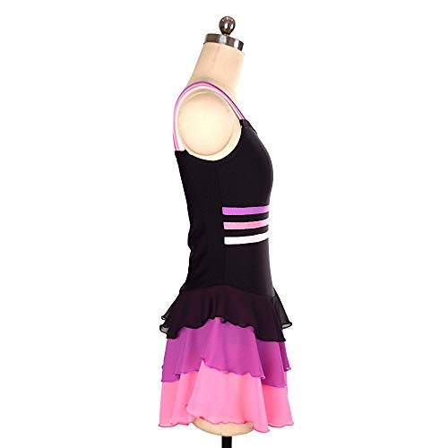 LIUHUO Vestido de patinação no gelo roxo sem mangas para meninas fantasias de dança ginástica collan
