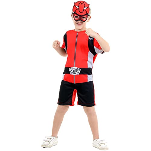 Fantasia Power Rangers Infantil Vermelho Beast Morphers PMG (M 5-8)