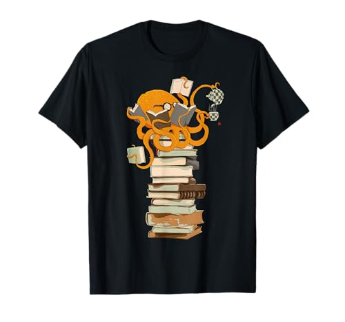 Reading Octopus, Tea, Coffee and Books Gift T-Shirt