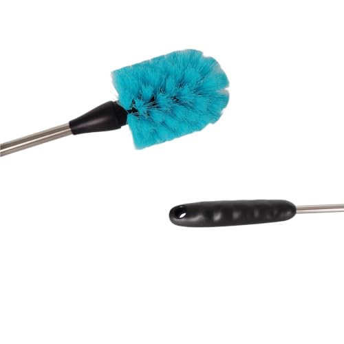 Image of Soft Water Bottle Cleaning Brush with Long Handle, 15 inch Flexible Glassware Scrubbing Brush, Stainless Steel Baby Milk Bottles Cleaning Brush for Wine Glasses Jugs Coffee Mugs Sport Bottle (Blue)