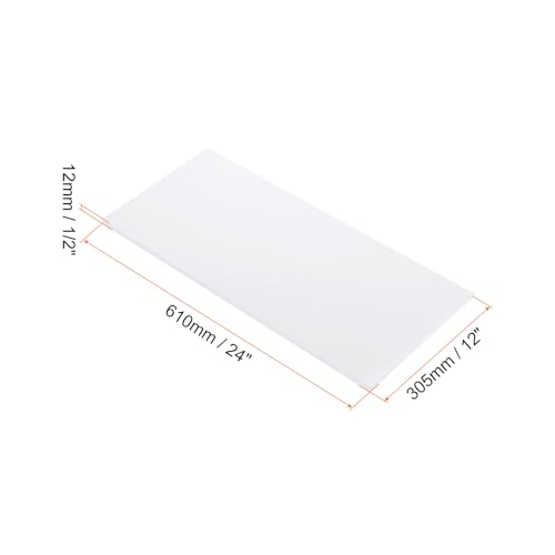 Image of 24 inch x 12 inch x 1 /2 inch HDPE Plastic Sheet, High Density Polyethylene Sheet Cutting Board White Solid Block, [for DIY, Home Floor]