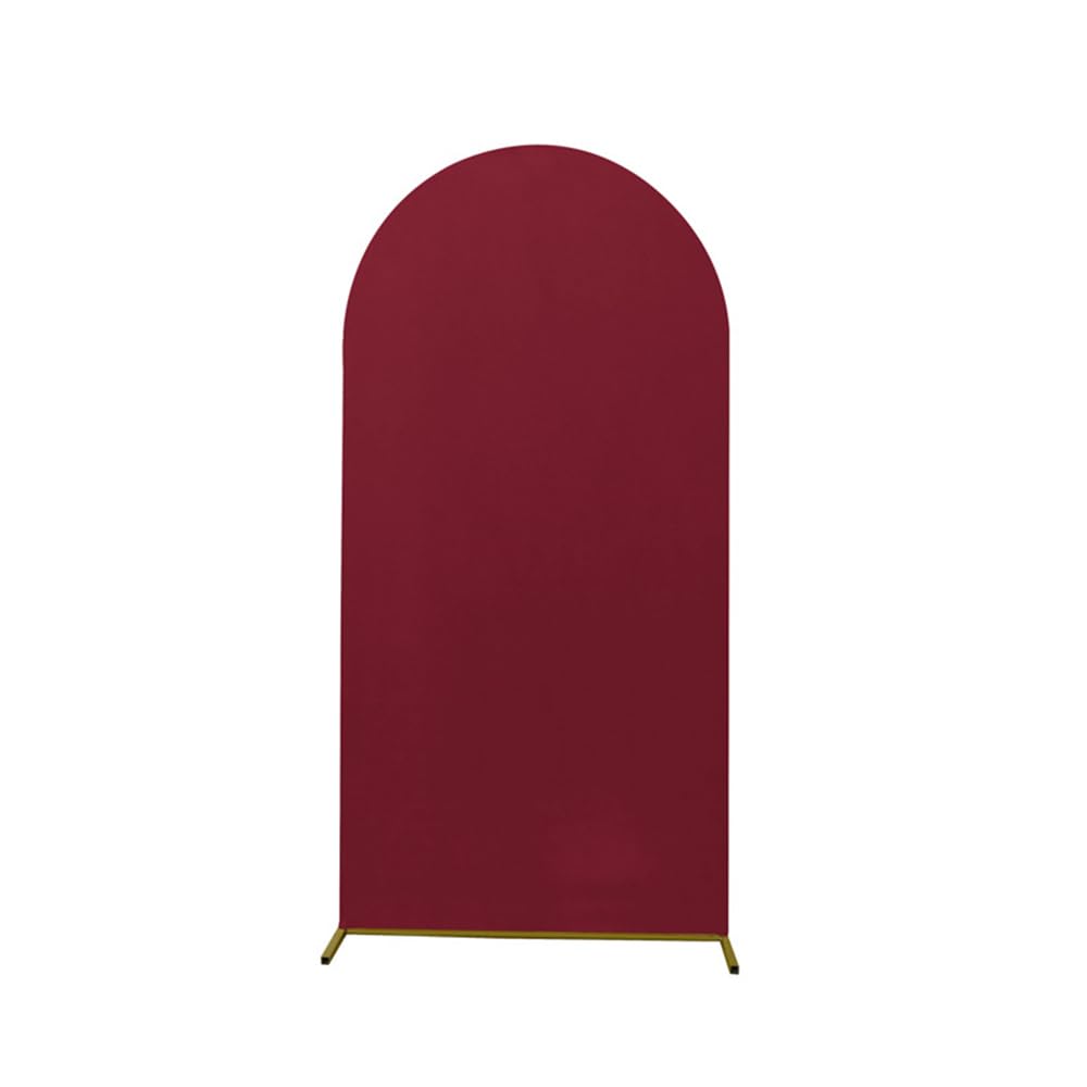 Odot Round Top Arch Backdrop Cover - Elegant Romantic Spandex Stand for Wedding, Birthday Party, Garden Decoration - 12 Colors (6.6ft/ 200x100cm, Burgundy Red) — image 1