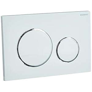 Geberit Sigma20 – Geberit Placca di Comando, per Risciacquo a Due Quantità, Bianco/Cromo Lucido, 24.6 x 16.4 x 1.5 cm