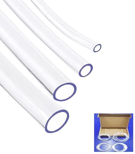 Kit Tuyau Transparent, Diamètre Intérieur 2mm 3mm 4mm 5mm, 12 mètres, Tube Flexible de Pression Tuyau en Plastique Pour Réparation à Domicile Aquarium...