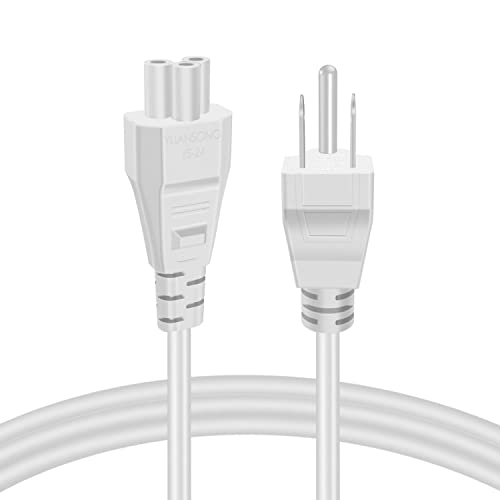 TNP Universal Power Cord (6 Feet) - IEC320 C5 to NEMA 5-15P 3-Prong Power Extension Cable Wire Connector Socket Plug Jack for Laptop Notebook AC Power Supply Adapter Charger Wall Outlet