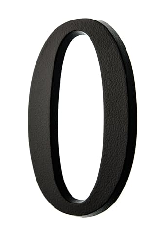 HUBER numéro de maison 0 en aluminium 20 cm I numéros de maison pour la maison et la porte I numéro de maison XL I plaques de numéro de maison au design 3D noir noble, revêtement en poudre