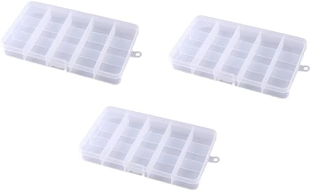 Caja organizadora de almacenamiento de plástico transparente, divisores ajustables, tamaño pequeño con tapa para colección de exhibiciones,