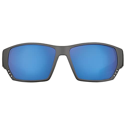 Flying Fisherman unisex adult Drop Back Sunglasses, Matte Gray Frame/Smoke-blue Mirror Lens, Small Medium US2