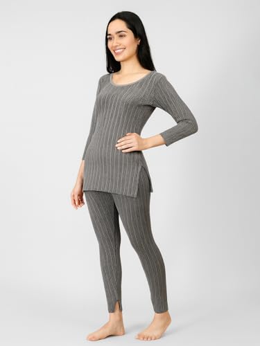Image of Lux Cozi HEATEK Women's Ultra Soft Cotton 3 /4th Sleeves Thermal Top | Enhanced Flexibility | Deep Neck Ideal for Layering | Pack of 1