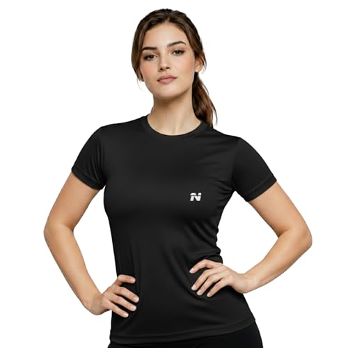 Image of NINQ Women's Athletic Compression Wear - Full Sleeve Workout & Training T-Shirt Designed for Gym, Running, Yoga, and Sports. Breathable, Stretchable