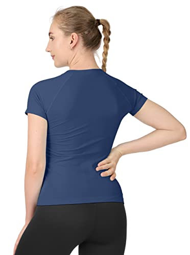Image of MathCat Seamless Workout Tops for Women Short Sleeve Yoga Running Shirts,Breathable Athletic Compression Shirt Women XS-XL