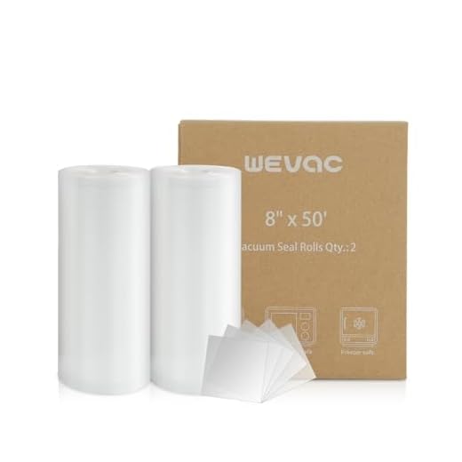 Wevac Vacuum Sealer Bags 8x50 Rolls 2 pack for Food Saver, Seal a Meal, Weston. Commercial Grade, BPA Free, Heavy Duty, Great for vac storage, Meal Prep or Sous Vide