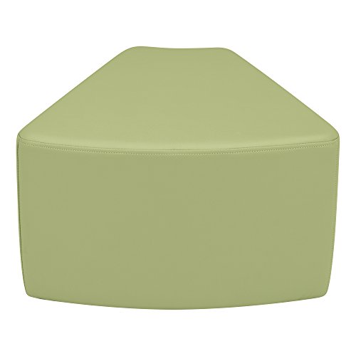 Image of Sprogs 12 inch H Structured Wedge Stool -Flexible Modular Collaborative Soft Seating for Office, Home, Lounge and School Classrooms with Durable Frame & Set of 6 inch Legs Add-on -Fern Green