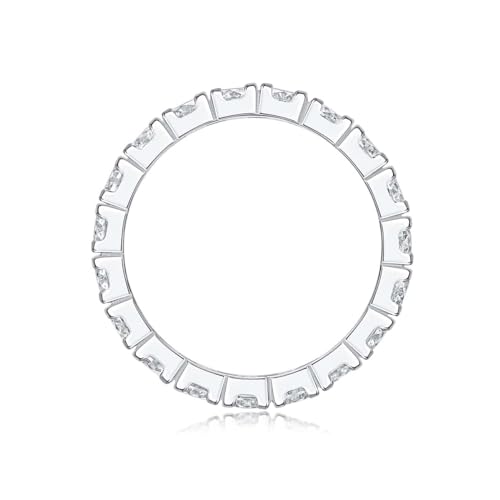 1.9-2.5 CTTW Moissanite Wedding Band Ring, 3mm Width Full Eternity Band Ring for Women, D Color VVS1 Round Moissanite Jewelry 925 Sterling Silver, Anniversary and Birthday Gift, All Size2