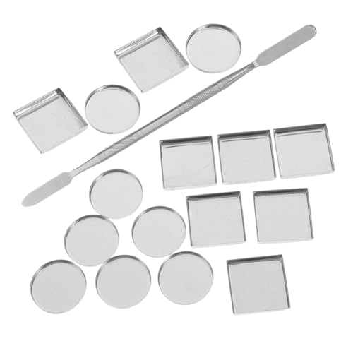 SAFIGLE 31 Piezas De Maquillaje Vacío Bandeja De Hierro Paleta De Cosméticos Almacenamiento Bandejas Cuadradas Para Sombras De Ojos Organizador De Paleta De Rubor Bandejas Cuadradas