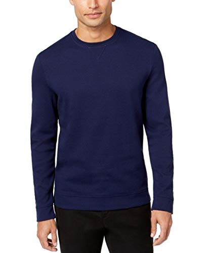 Tasso Elba Mens Large Pullover Knit Crewneck Sweater Blue L