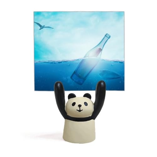 Porte-mémo en verre océan et panda dessin animé pour décoration de bureau