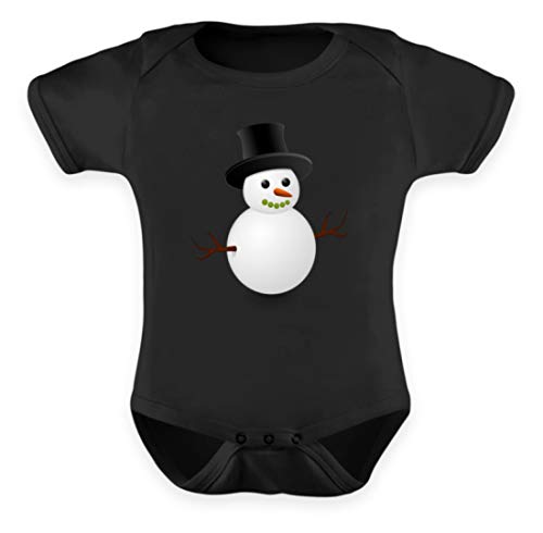 Body bébé neige et cylindre noir 6-12 mois une idée cadeau originale pour l'hiver
