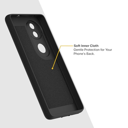 Image of Outlouders Back Cover for Vivo Vivo T4R 5G / iQoo Z10R 5G / Vivo V50 5G / V50e 5G | Stylish | Scratchproof | Soft Silicone | Shockproof |Enhanced Camera Lens Protection Bumper Case (Black)