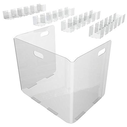 Sneeze Guard Folding Barrier for Classroom Student Desk or Counter, 23.5"W x 20"H x 17.5"D Fits Standard Desk, Portable Clear Plastic Shield Divider for School or Countertop [Made in USA]