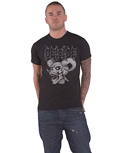 Plastic Head Deicide T Shirt Skull Horns Band Logo Nouveau Officiel Homme Noir Size M