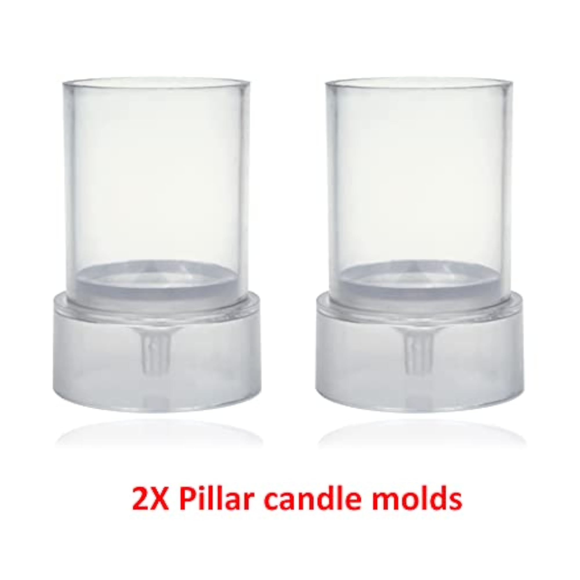 2PCS Pillar Candle Mold Set with Wicks and Holders
