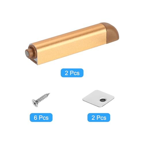 uxcell 2Pcs Push to Open Door Latch, Aluminum Alloy Magnetic Push Latches for Hidden Door Cabinets, RV Drawers, Kitchen Cupboard, Gold - Image 3