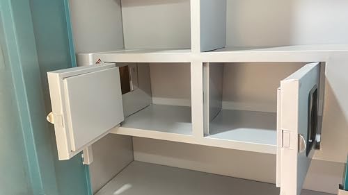 Image of Steel Wardrobe | 1 Year Warranty | Steel Almirah for Clothes | 2 Door with Mirror Cupboard berow, 1 Hanging Space (2 Lockers and doucument and Hanger, 2 Door)