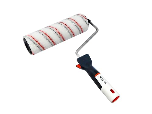 Nespoli - Rouleau de peinture traité au téflon Surface Protector 22 cm pour surfaces lisses et cloisons sèches, rouleau peinture et fixation murs intérieurs, poignée ergonomique SoftTouch à libération