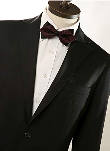 Flairs New York Gentleman's Diamond Pointed Pre-Tied Bow Tie (Sapphire Blue Glitter Rhinestones / Black) #TOP3