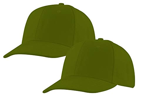 Preisvergleich Produktbild Baseballkappe, 2 Stück, verstellbare Riemen, klassische Acrylhüte, für den Außenbereich, einfarbig, Geschenk - Grün - Einheitsgröße