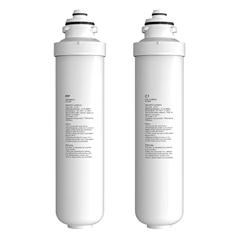 Comfee' POU-F Filter, 2 Stage Replacement Filters For All Comfee Bottleless Water Coolers, Pack of 1 PP Filter and 1 Activated Carbon Filter Cover
