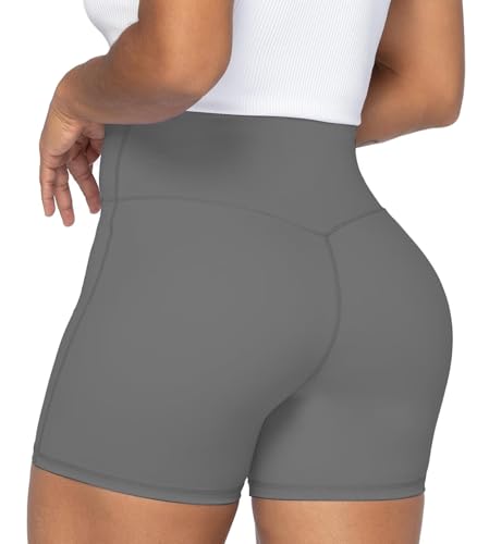 Image of Sunzel Crossover Biker Shorts for Women, No Front Seam V High Waist Yoga Workout Gym Shorts with Tummy Control | 4 Or 6-Inch Inseam, High Waisted, Tummy Control, Crossover Waist, Buttery Soft, No Front Seam, Squat Proof, Compression