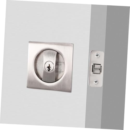 Cerradura Invisible para Puerta Corredera OSALADI con Llave, Herrajes de Metal Duradero para Privacidad en Dormitorios y Baños, Fácil de Instalar y Operar, Diseño Moderno con Acabado Cepillado miniatura 5