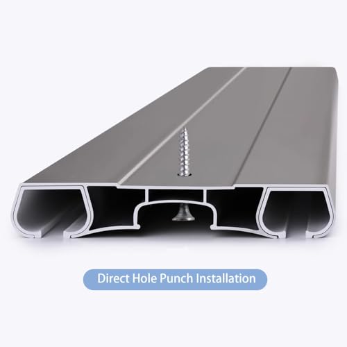 Double tringle à rideaux de plafond grise de 240 cm