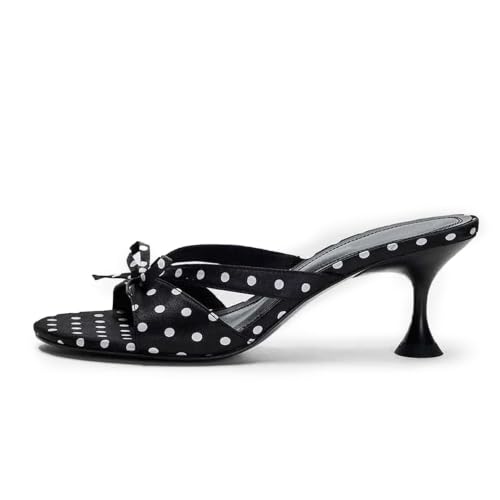 Image of QIV Leopard Kitten Heels Pointed Toe Mule Heels for Women Open Toe Kitten Heel for Party Dressy Wedding