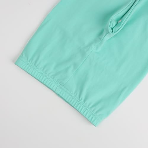 HOOLCHEAN Leggings de algodão com babados para bebês e meninas, Verde-água, 3-6 Meses